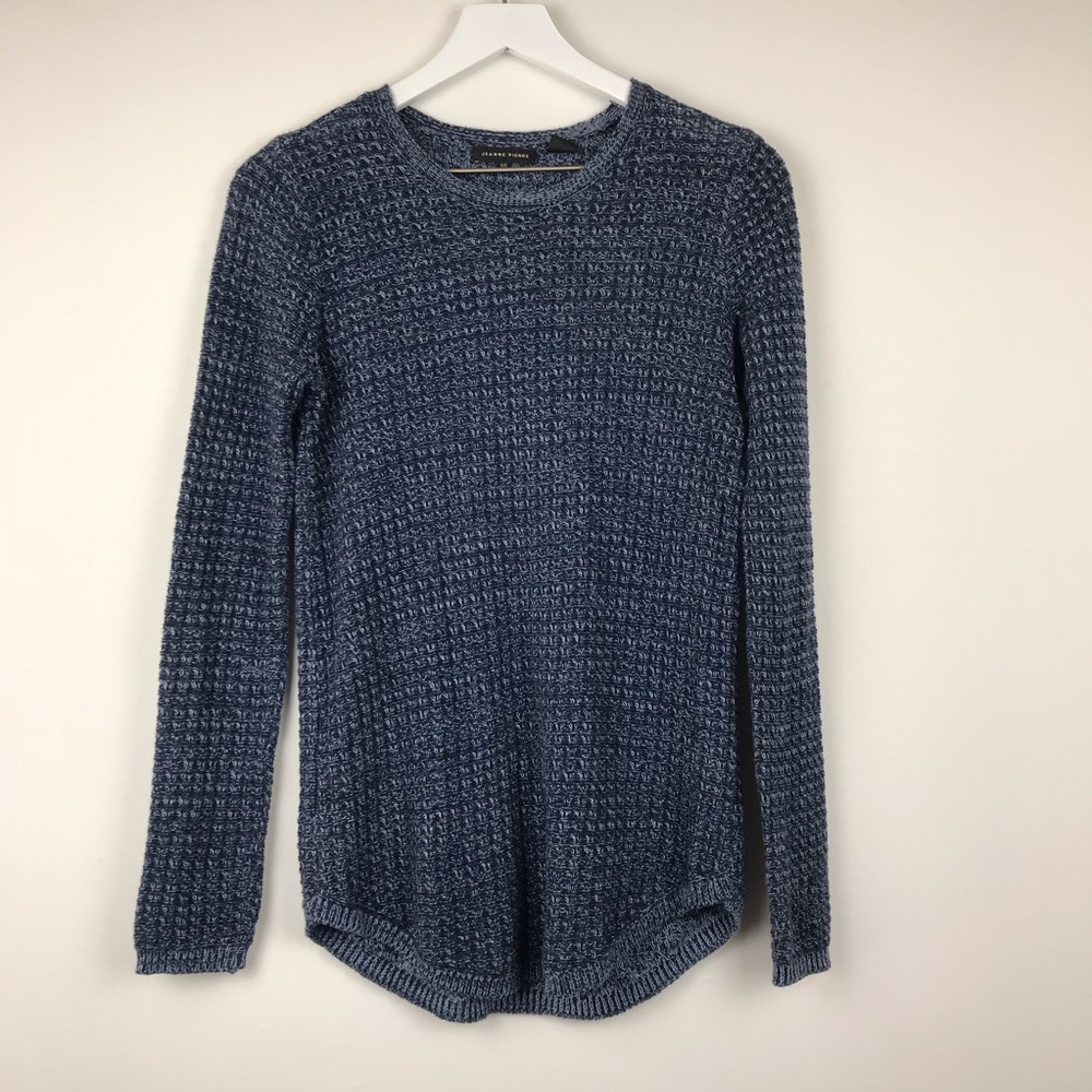Jeanne Pierre Navy Knit Crew Neck Sweater